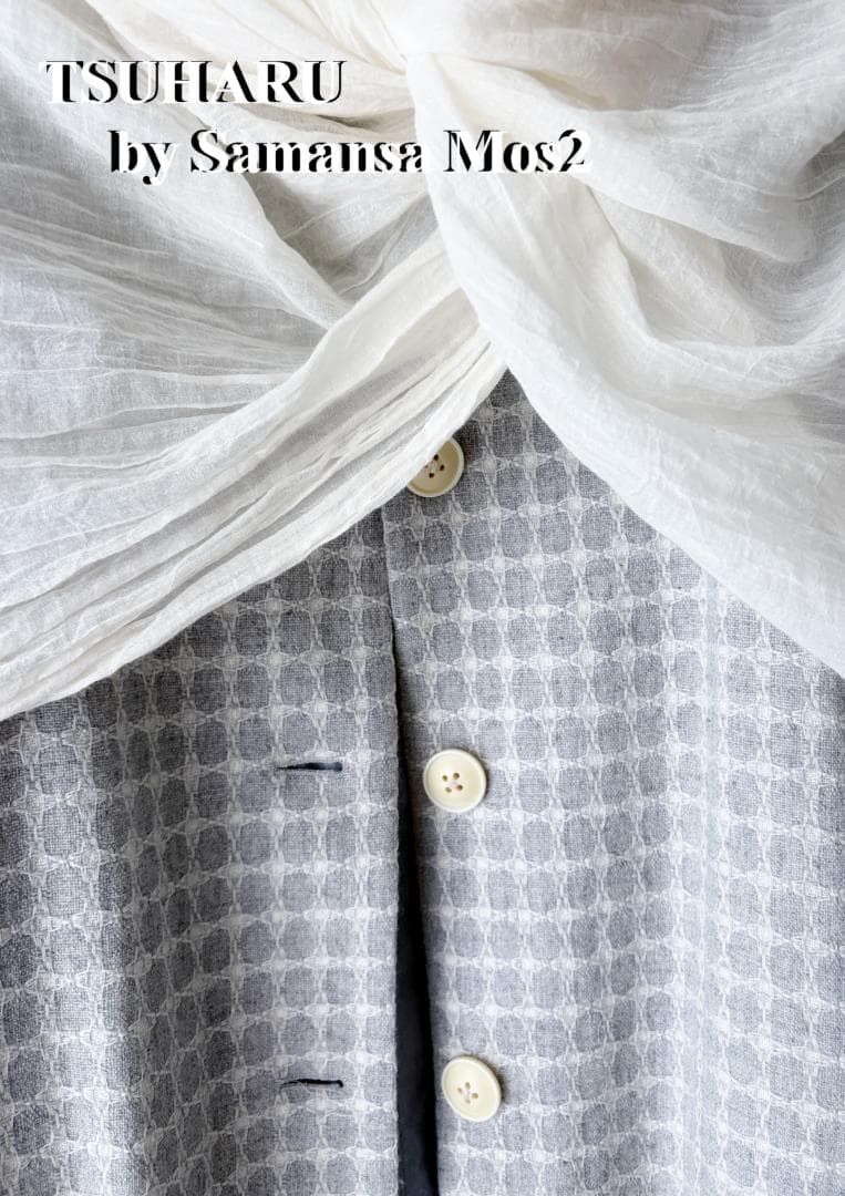 新品☆TSUHARU☆サマンサモスモス☆繊細ジャガード織☆尾州ウール美コート♪