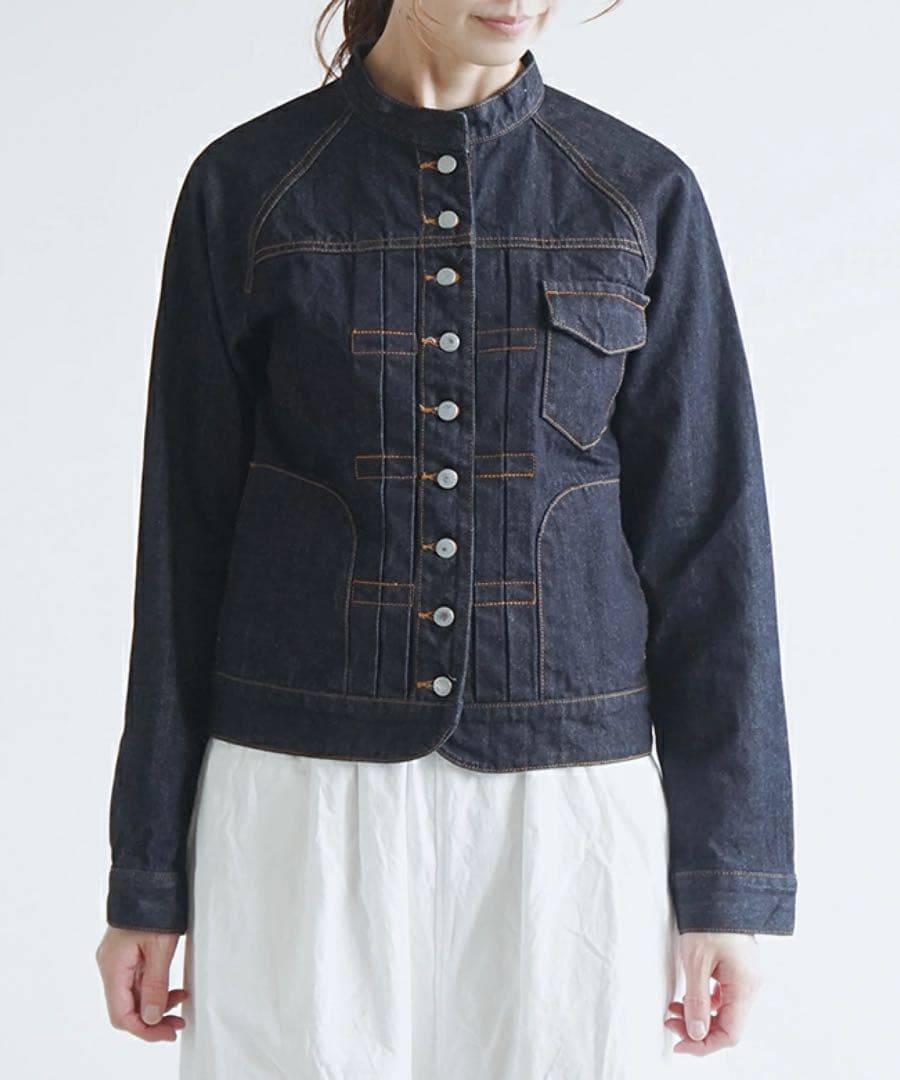 si-si-si comfort スタンドカラーベーシックデニムジャケット40