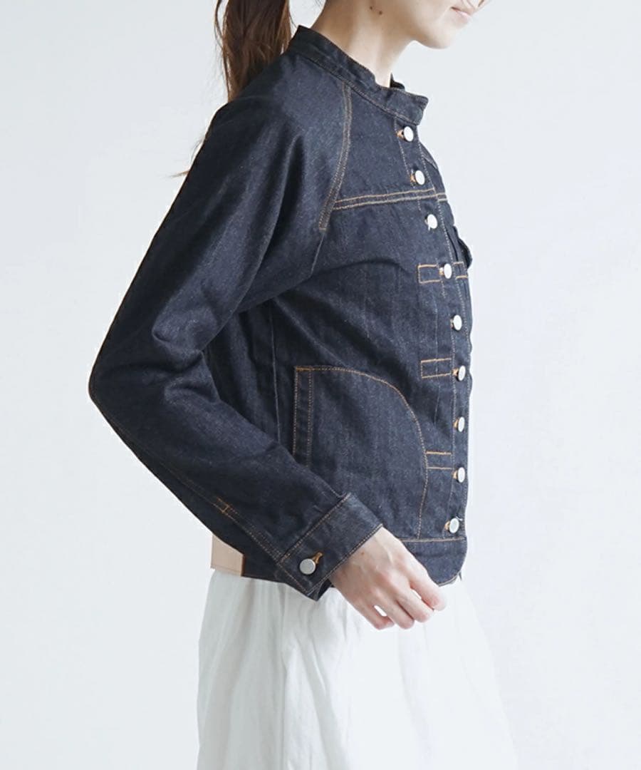si-si-si comfort スタンドカラーベーシックデニムジャケット40
