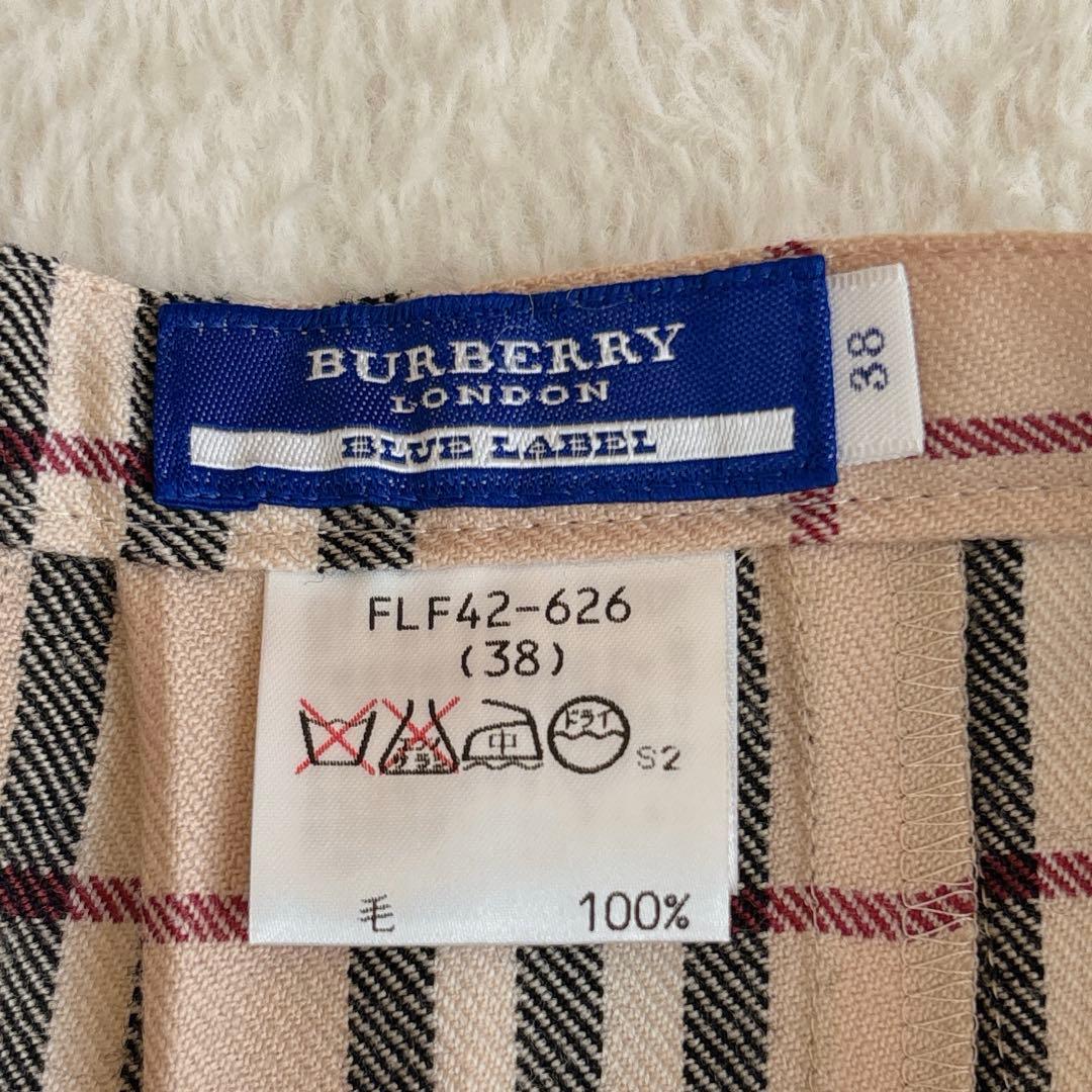 BURBERRY BLUE LABELスカート ノバチェック プリーツ ベルト