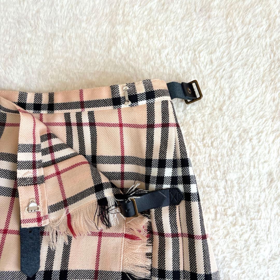 BURBERRY BLUE LABELスカート ノバチェック プリーツ ベルト