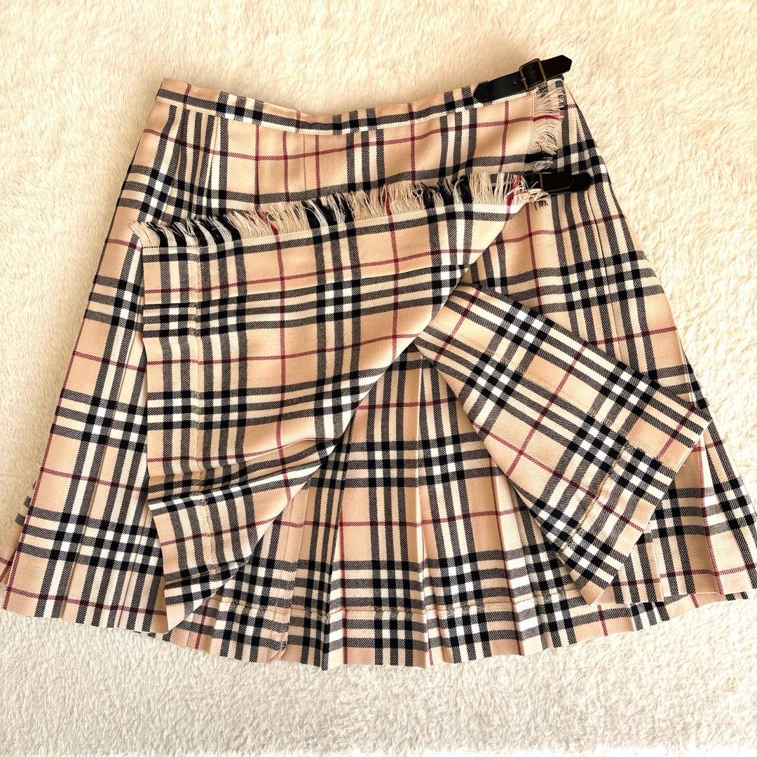 BURBERRY BLUE LABELスカート ノバチェック プリーツ ベルト