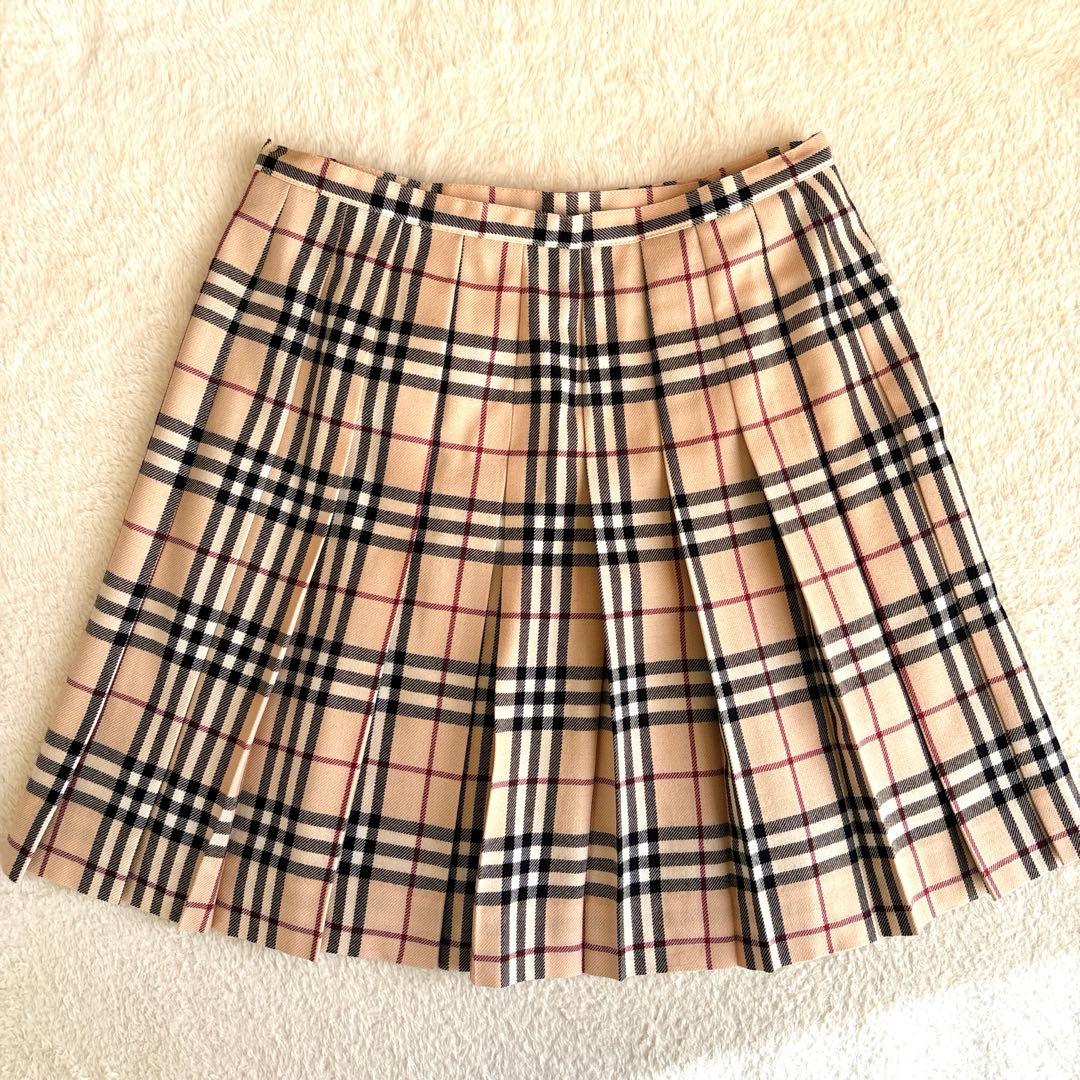 BURBERRY BLUE LABELスカート ノバチェック プリーツ ベルト