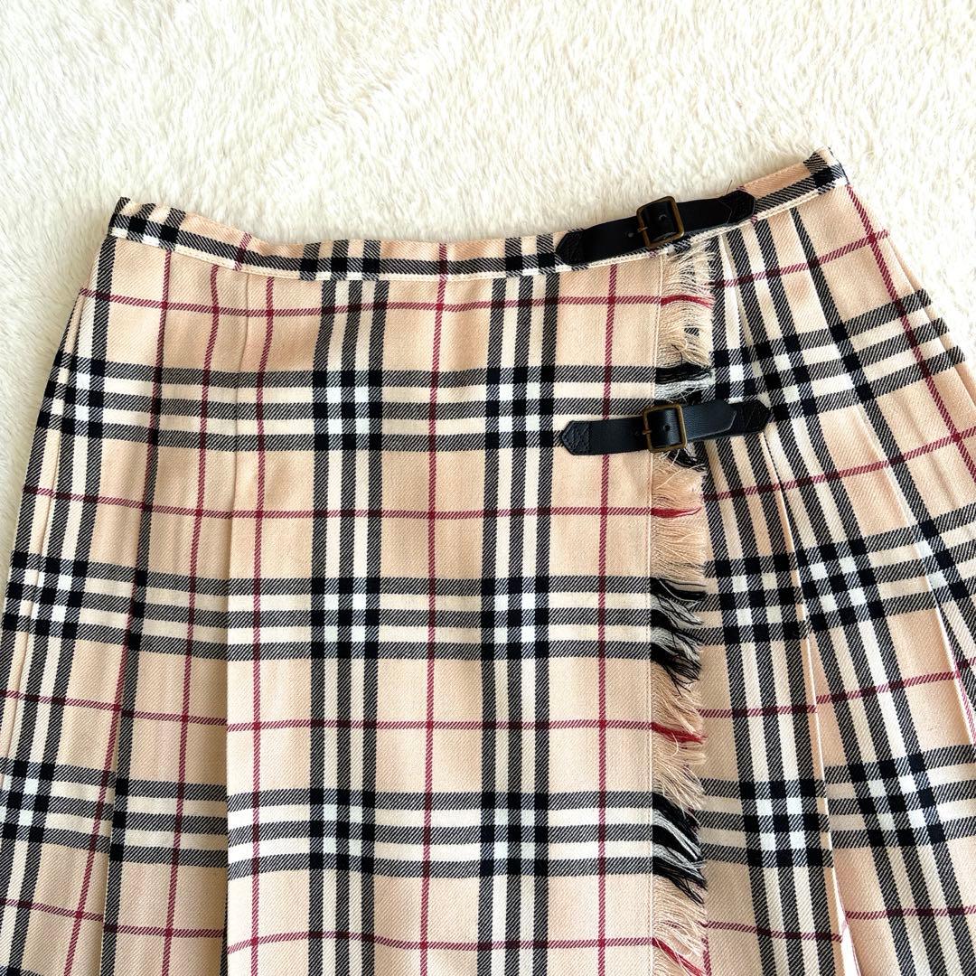 BURBERRY BLUE LABELスカート ノバチェック プリーツ ベルト