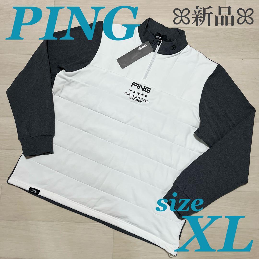新品 PING エアーフレイク キルティング ハーフジップ シャツ ピン