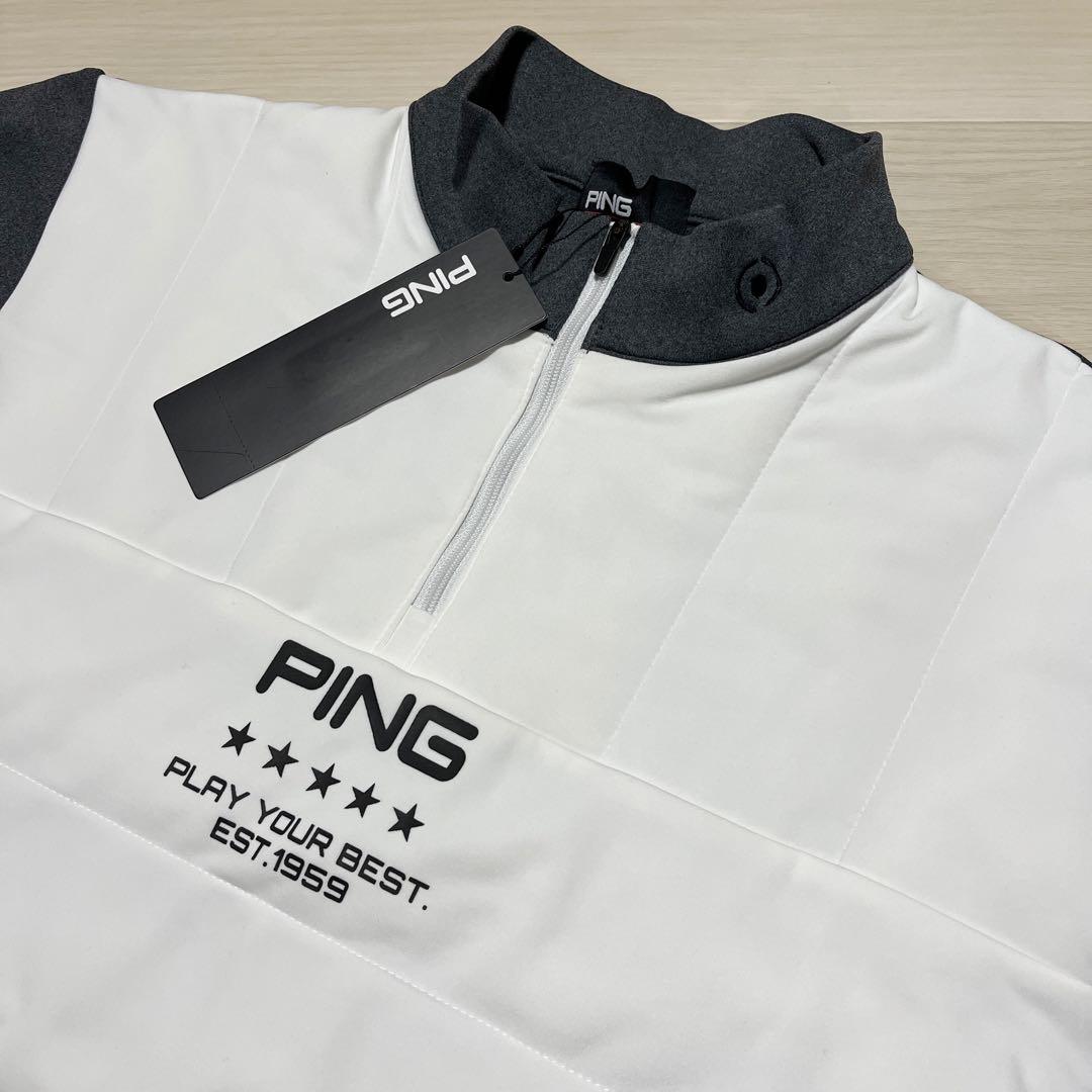 新品 PING エアーフレイク キルティング ハーフジップ シャツ ピン