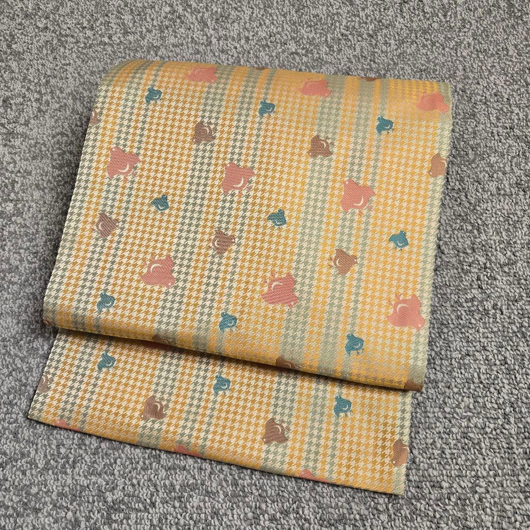 豆千代モダン 名古屋帯 千鳥 ひよこ