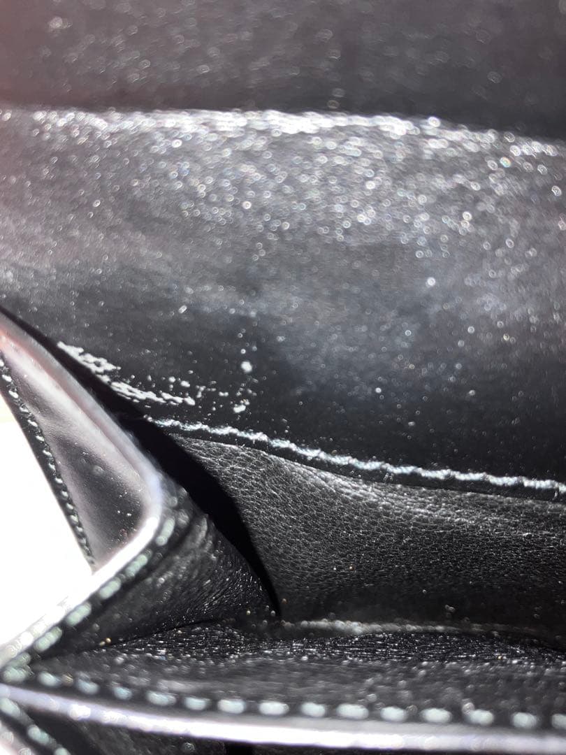 美品 GUCCI グッチ　ジャッキー 二つ折り財布 キャンバス 黒 シマ レザー