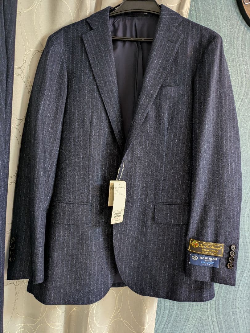 BEAMS HEART ネイビー ストライプ スーツ L 新品未使用