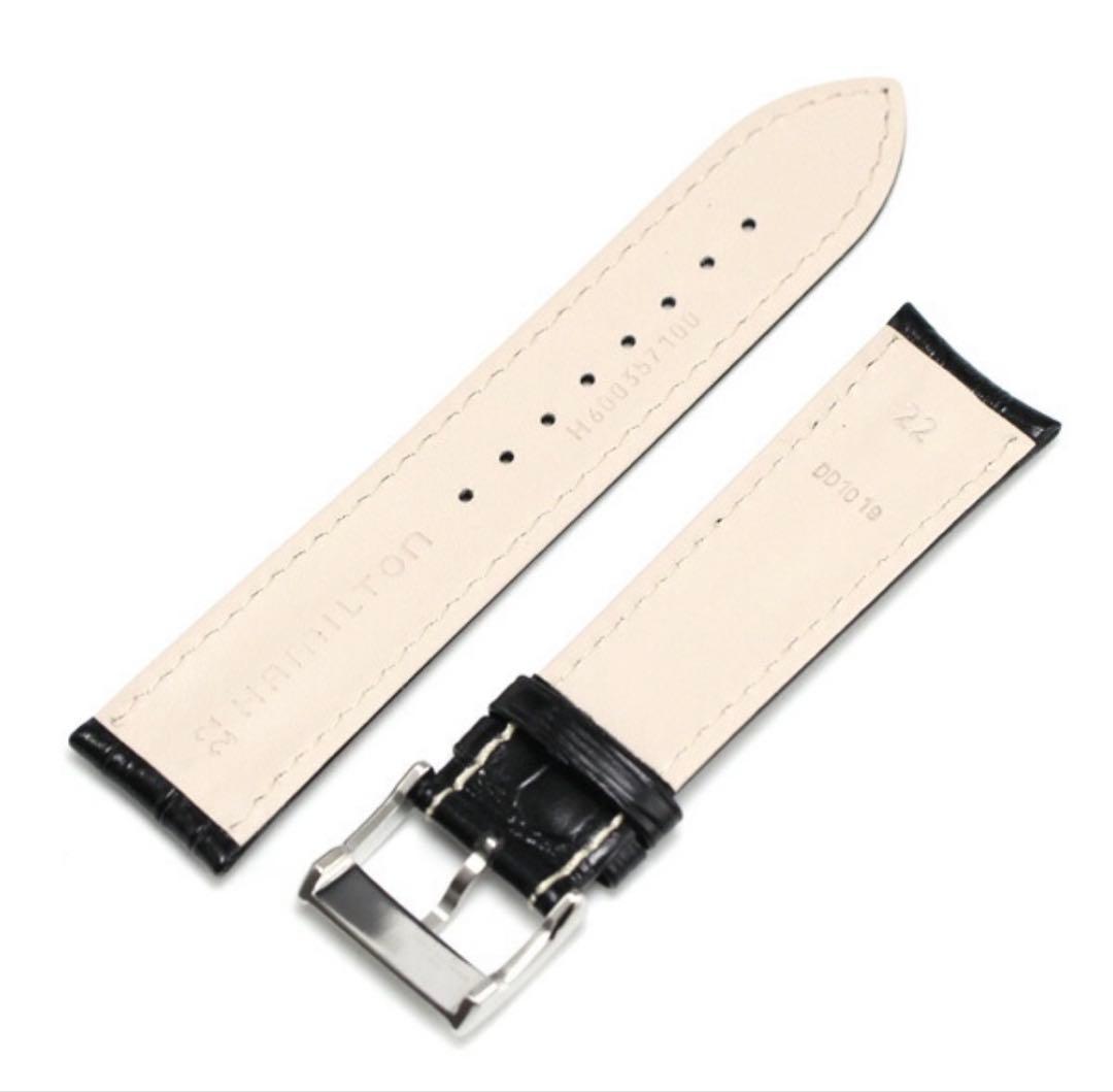 【未使用】ハミルトン22mm 黒 レザー 時計ベルト