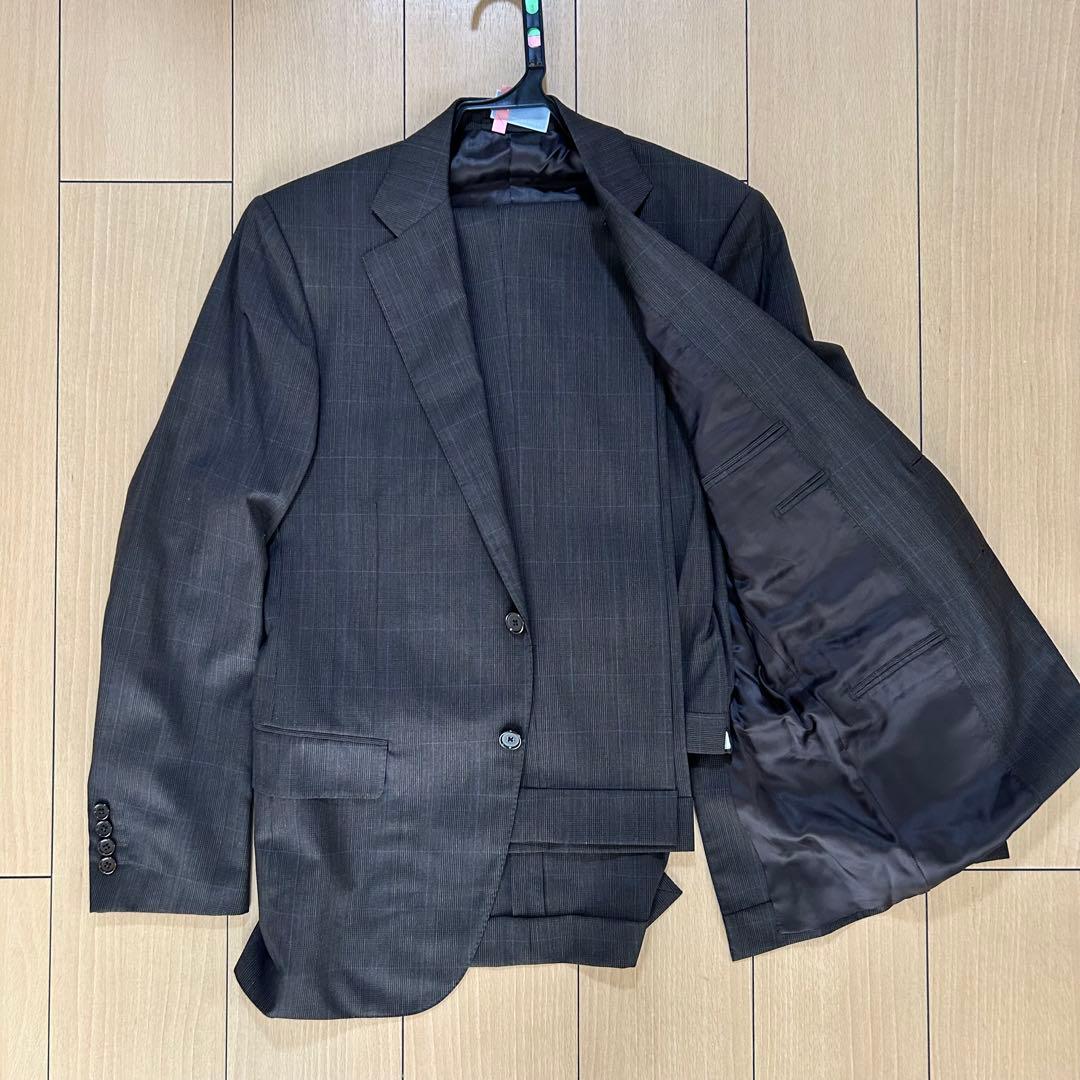 【used】beams f イタリア製 スーツ セットアップ ブラウン チェック