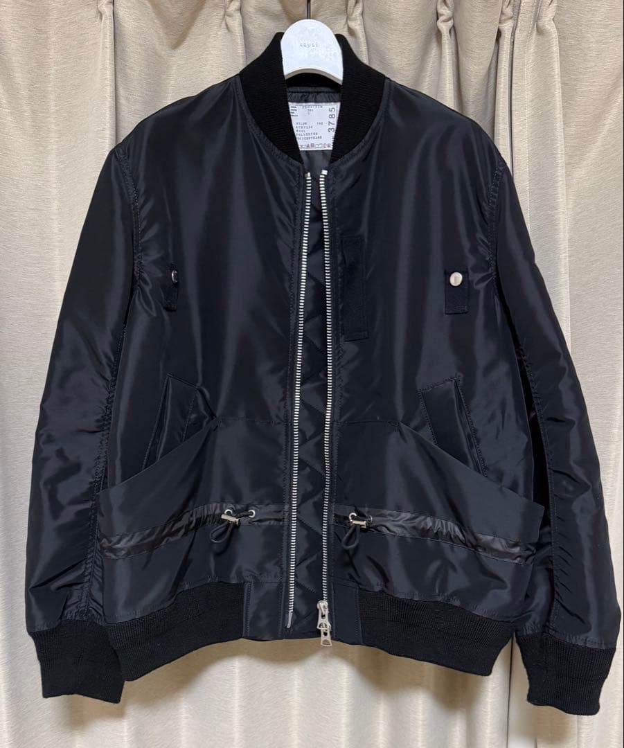 【美品】sacai MA-1 2025AW サイズ1 ブラック