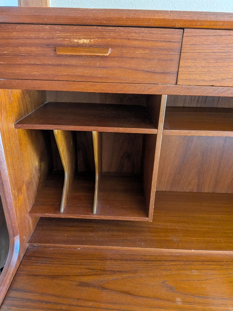 木製デスク 収納付き　ライティングビューロー