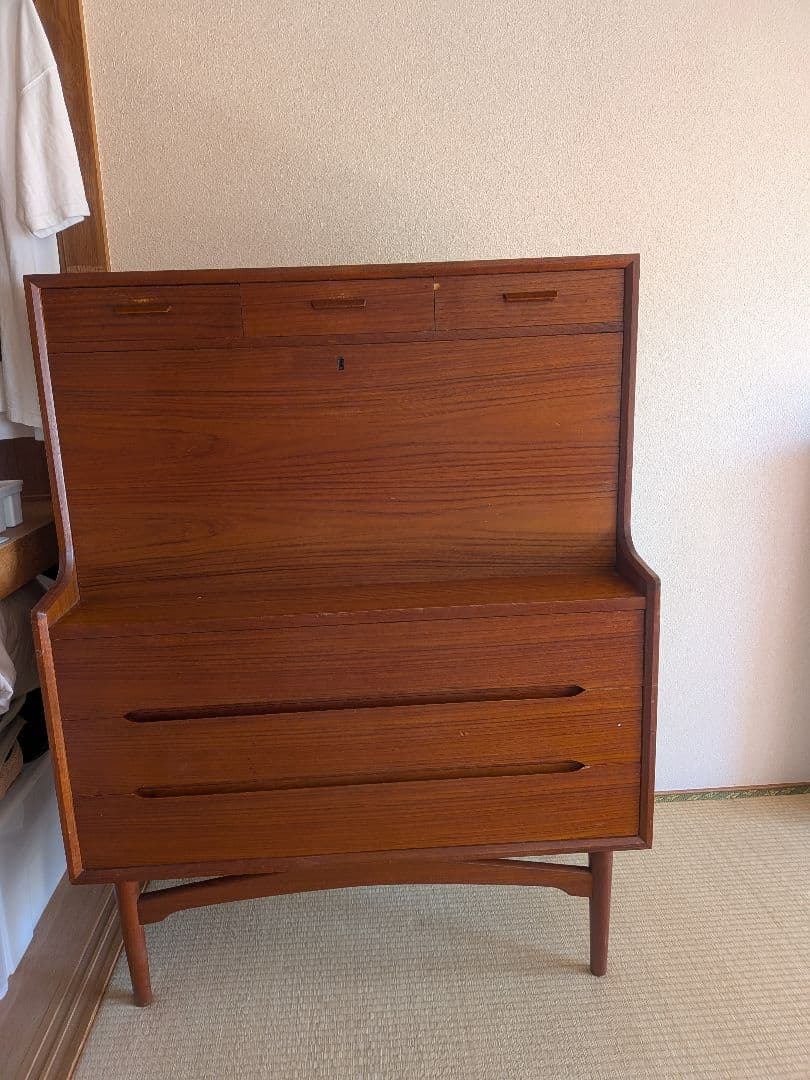 木製デスク 収納付き　ライティングビューロー