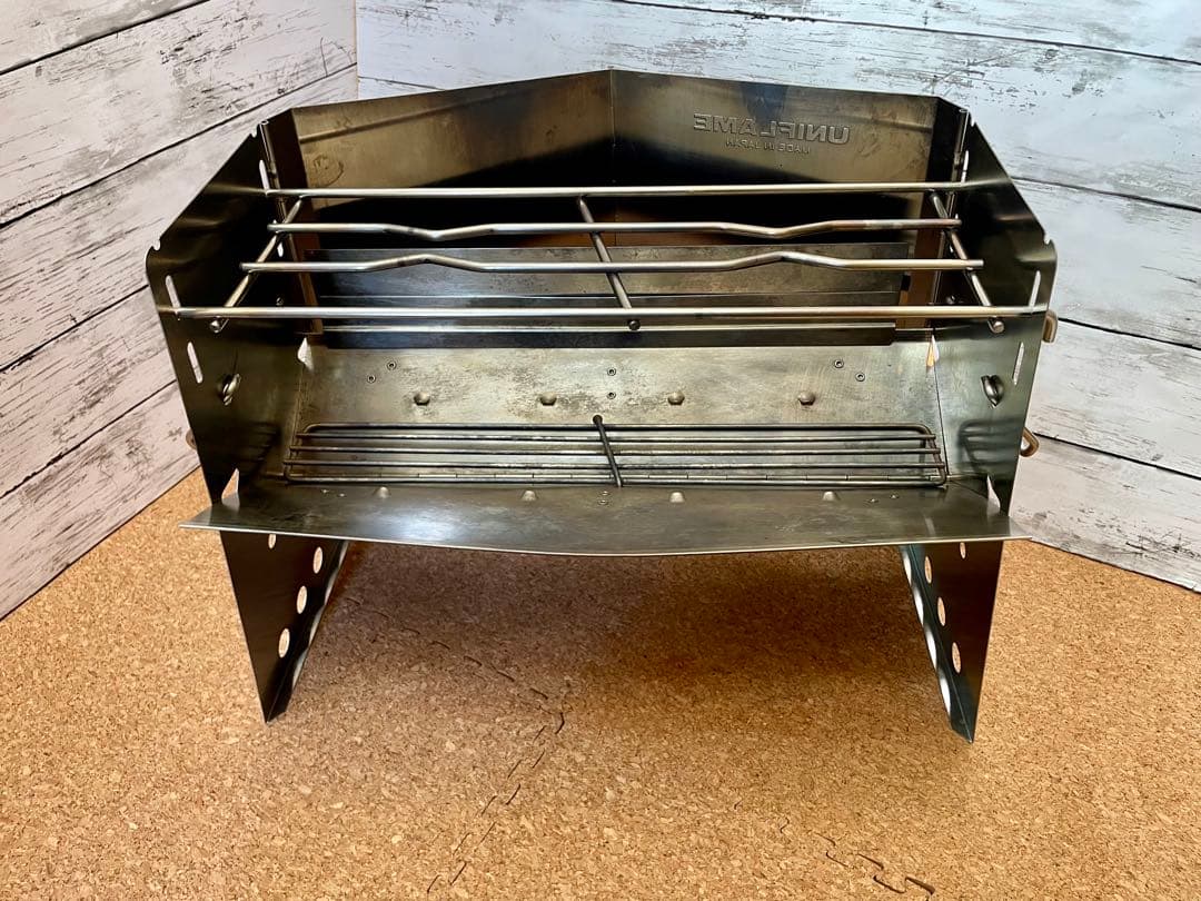 UNIFLAME 焚き火台 薪グリルと(別売)薪グリルロストルウォール セット