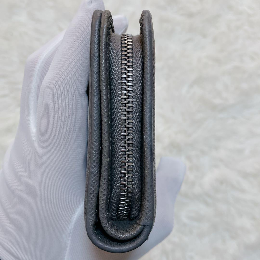 美品 正規品 PRADA サフィアーノ 1ML225 グレー 灰 二つ折り