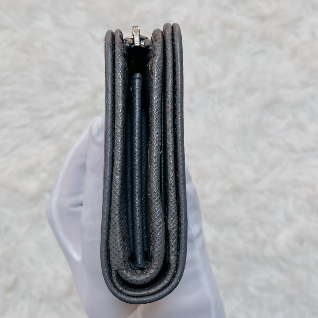 美品 正規品 PRADA サフィアーノ 1ML225 グレー 灰 二つ折り