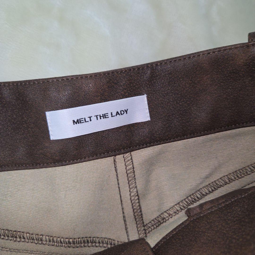 【人気☆MELT THE LADY】こげ茶　フェイクレザーパンツ　サイズM