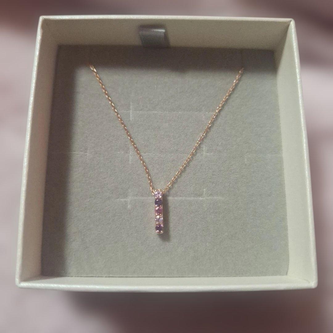 ジュエリーツツミ　ネックレス　マルチストーン　K10PG　ピンクサファイア