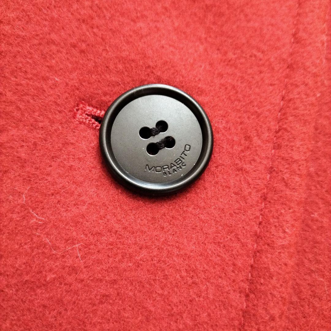 美品✨モラビト　ウール100%コート　ミドル丈　ピーコート　ダブル 　レッド　M