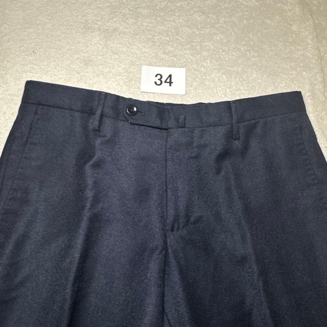 34 極美品　インコテックス　incotex スラックス　ネイビー　44
