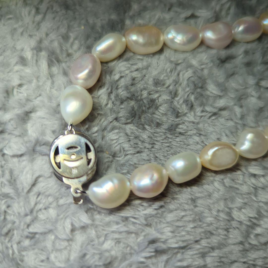 淡水真珠パール ロングネックレス バロックフォーマル 45cm