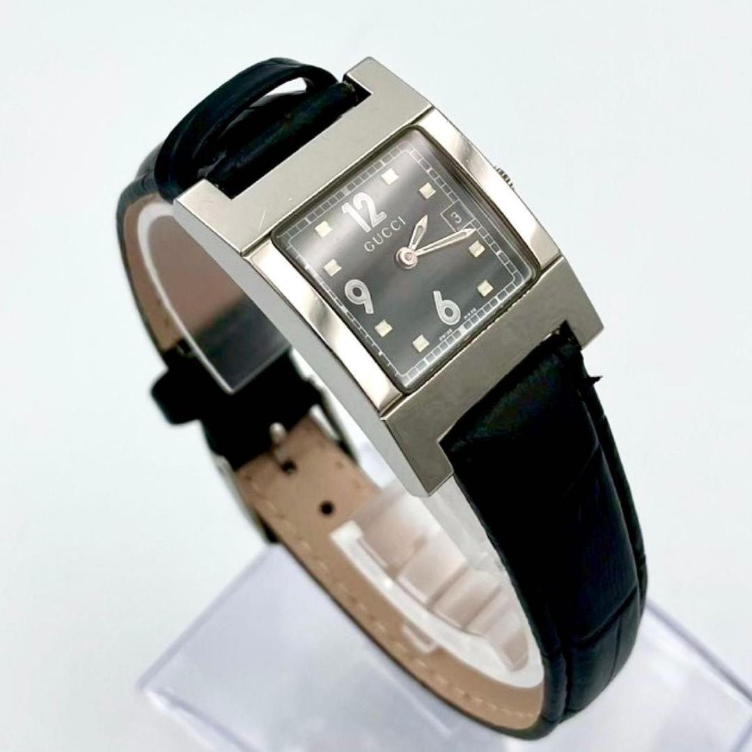 449 新品ベルト グッチ 7700L 腕時計 クオーツ スクエア レザー 稼働