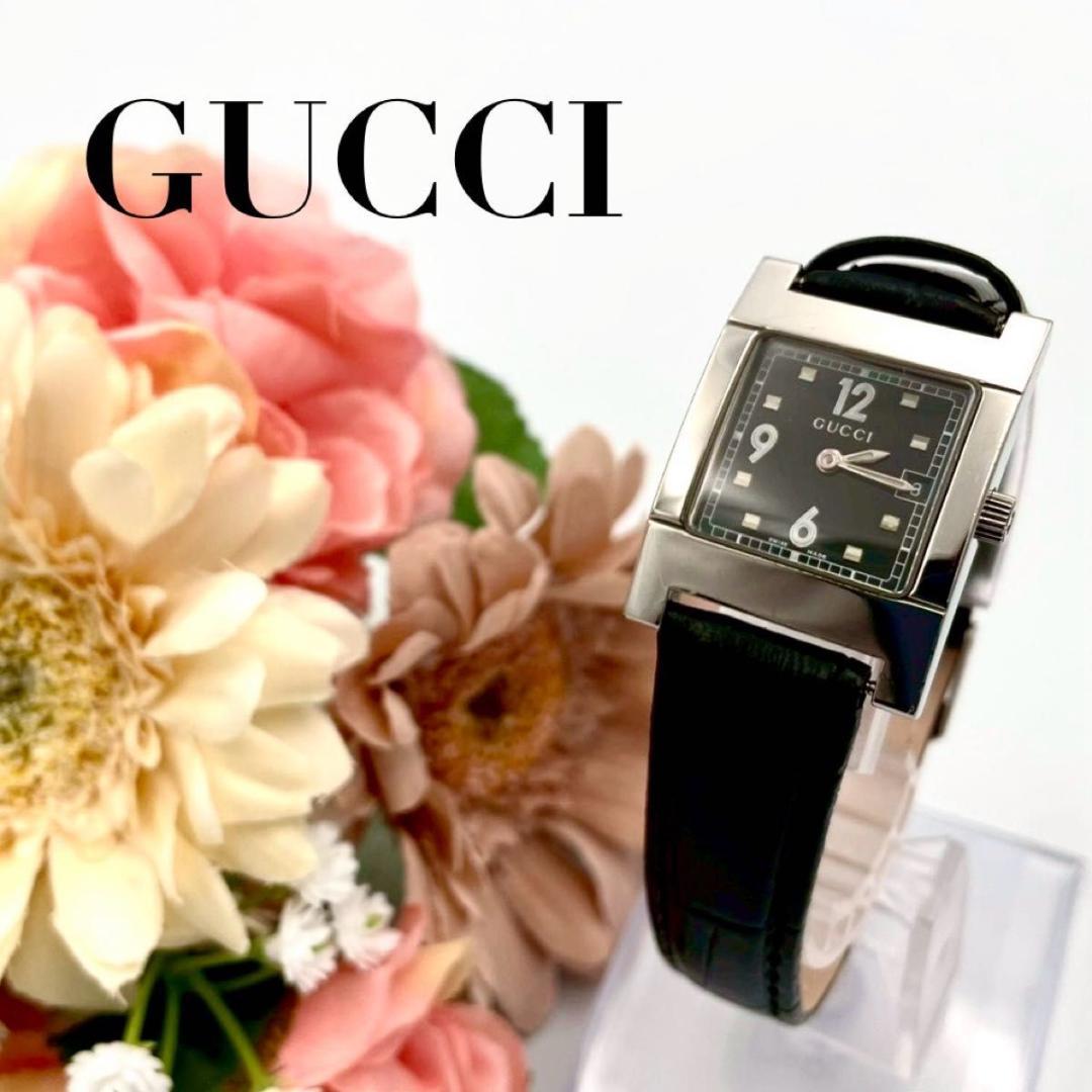 449 新品ベルト グッチ 7700L 腕時計 クオーツ スクエア レザー 稼働