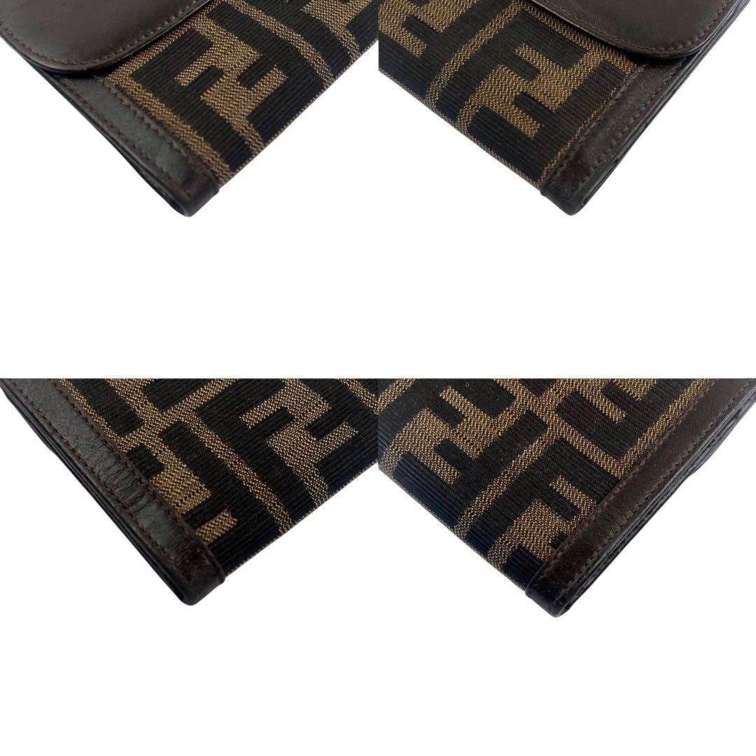 FENDI フェンディ 長財布 ズッカ 折り財布 フラップ 本革