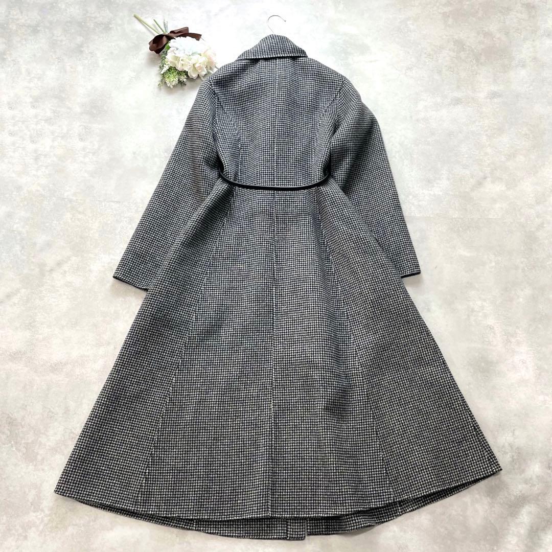 美品✨セルフォード ストール付きリバードレスコート グレー チェック ベルト