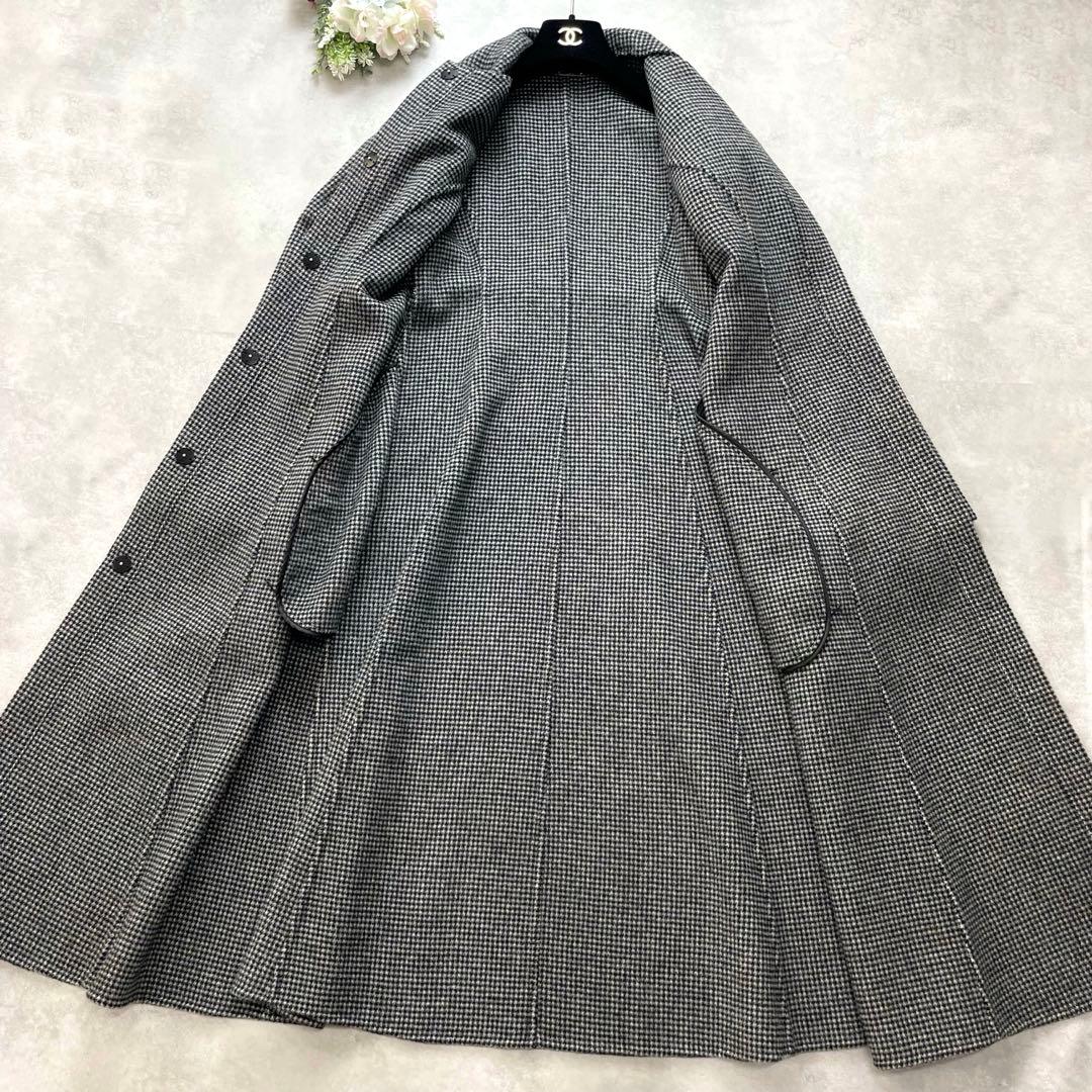 美品✨セルフォード ストール付きリバードレスコート グレー チェック ベルト