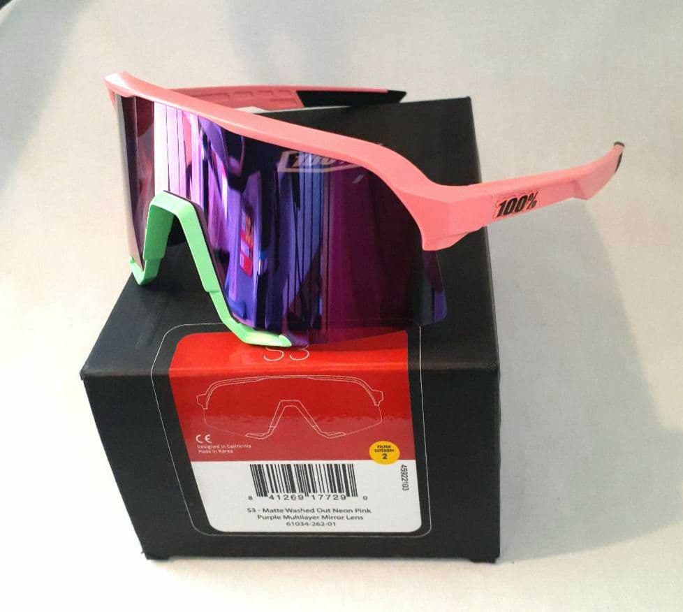 ほり 100% S3 ネオンピンク パープルミラーレンズ ワンハンドレッド