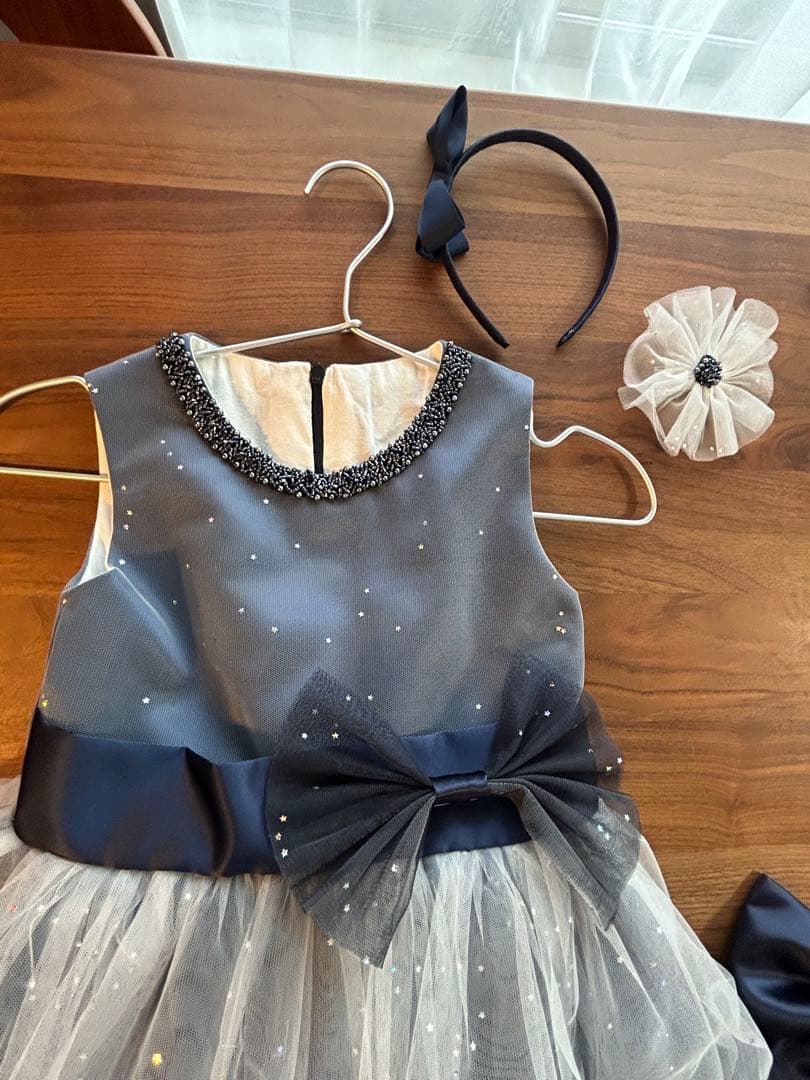 ドレスコ　グレイネイビーシルバースタードレス