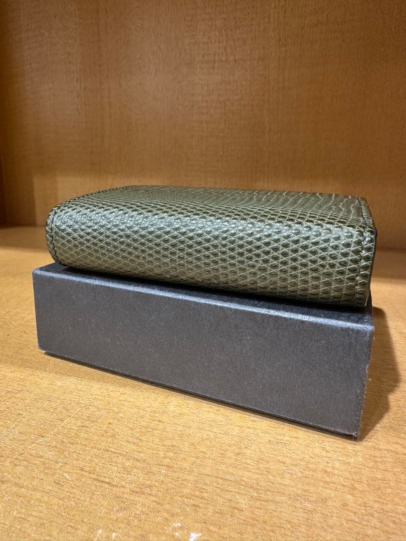 m+ エムピウ millefoglie リザード オリーブ ミニ財布