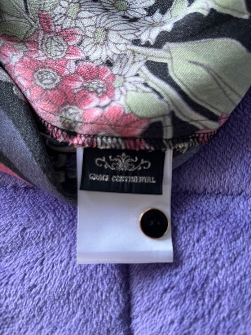 【美品】グレースコンチネンタル　ボタニカルスカーフワンピース　サイズ38