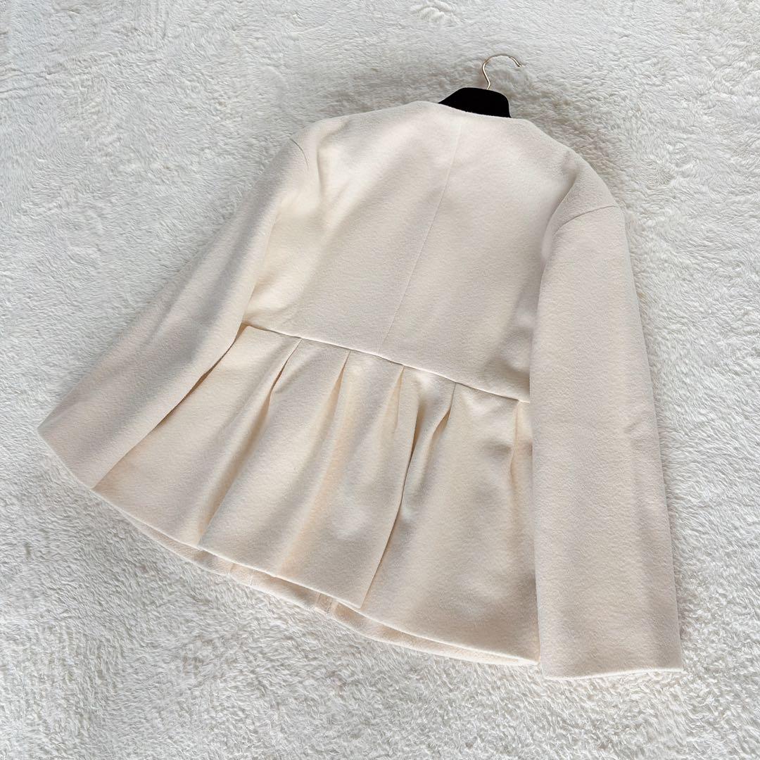 美品✨【ユナイテッドアローズ】ペプラムショートコート アイボリーホワイト 36