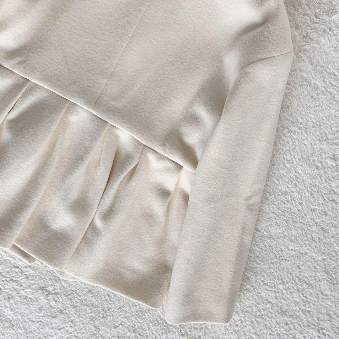 美品✨【ユナイテッドアローズ】ペプラムショートコート アイボリーホワイト 36