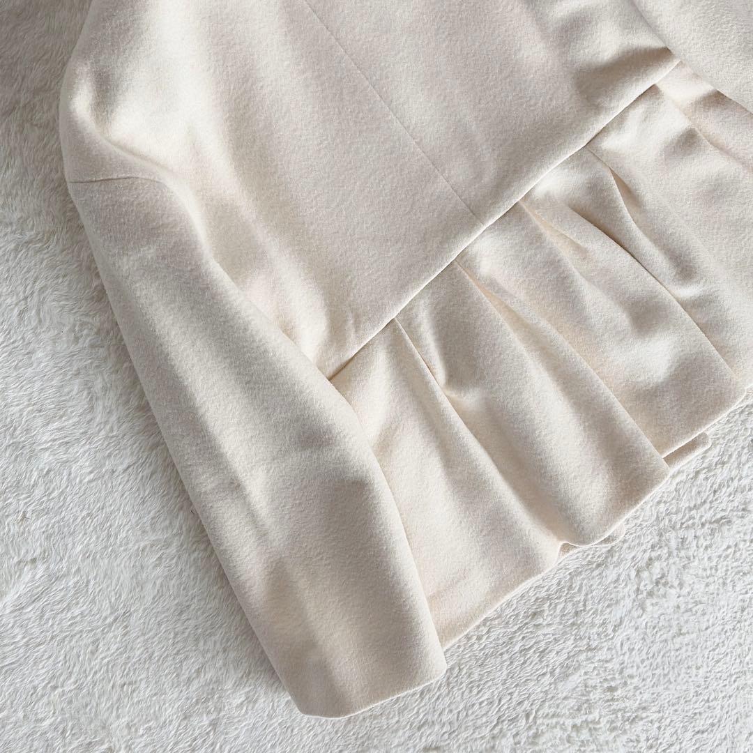 美品✨【ユナイテッドアローズ】ペプラムショートコート アイボリーホワイト 36