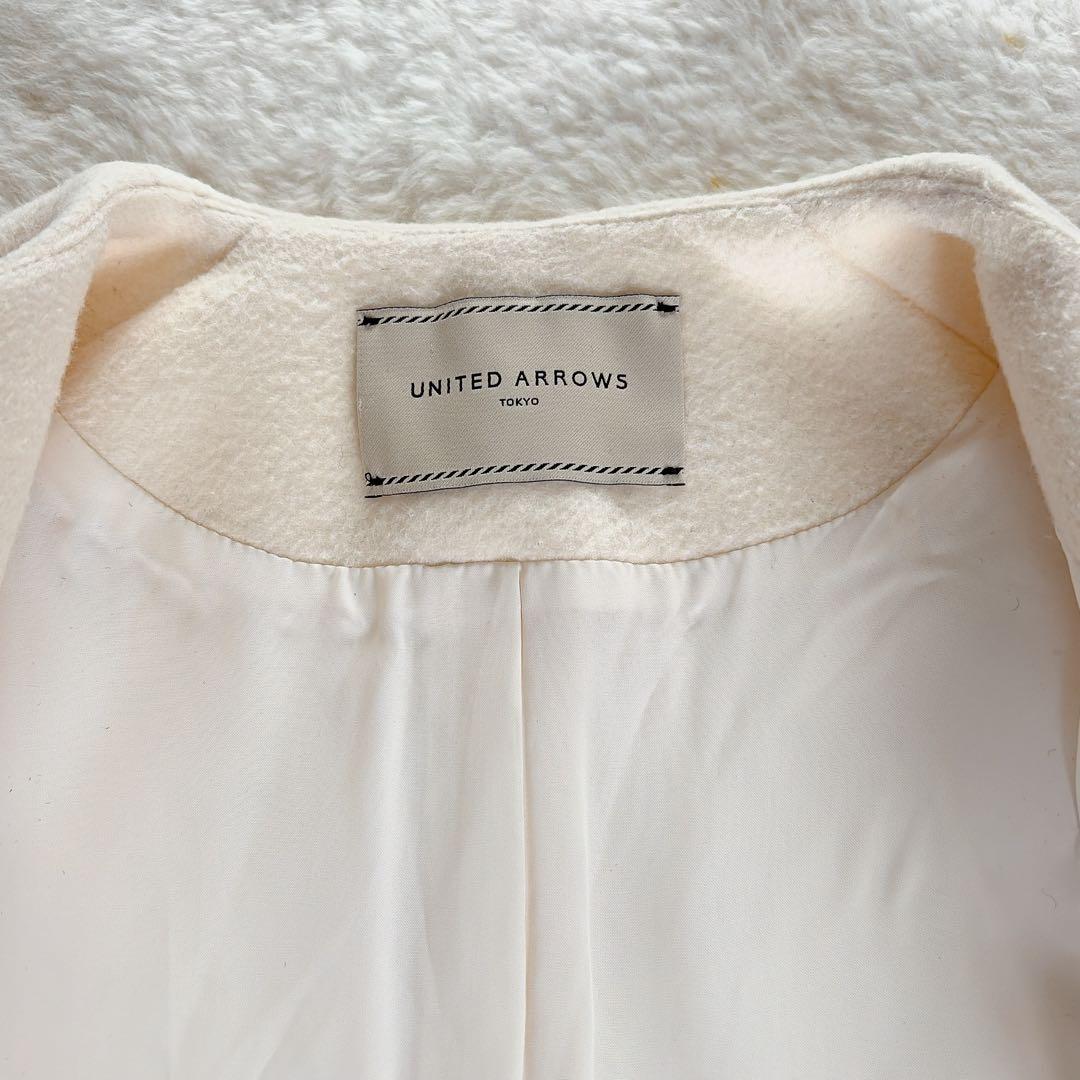 美品✨【ユナイテッドアローズ】ペプラムショートコート アイボリーホワイト 36