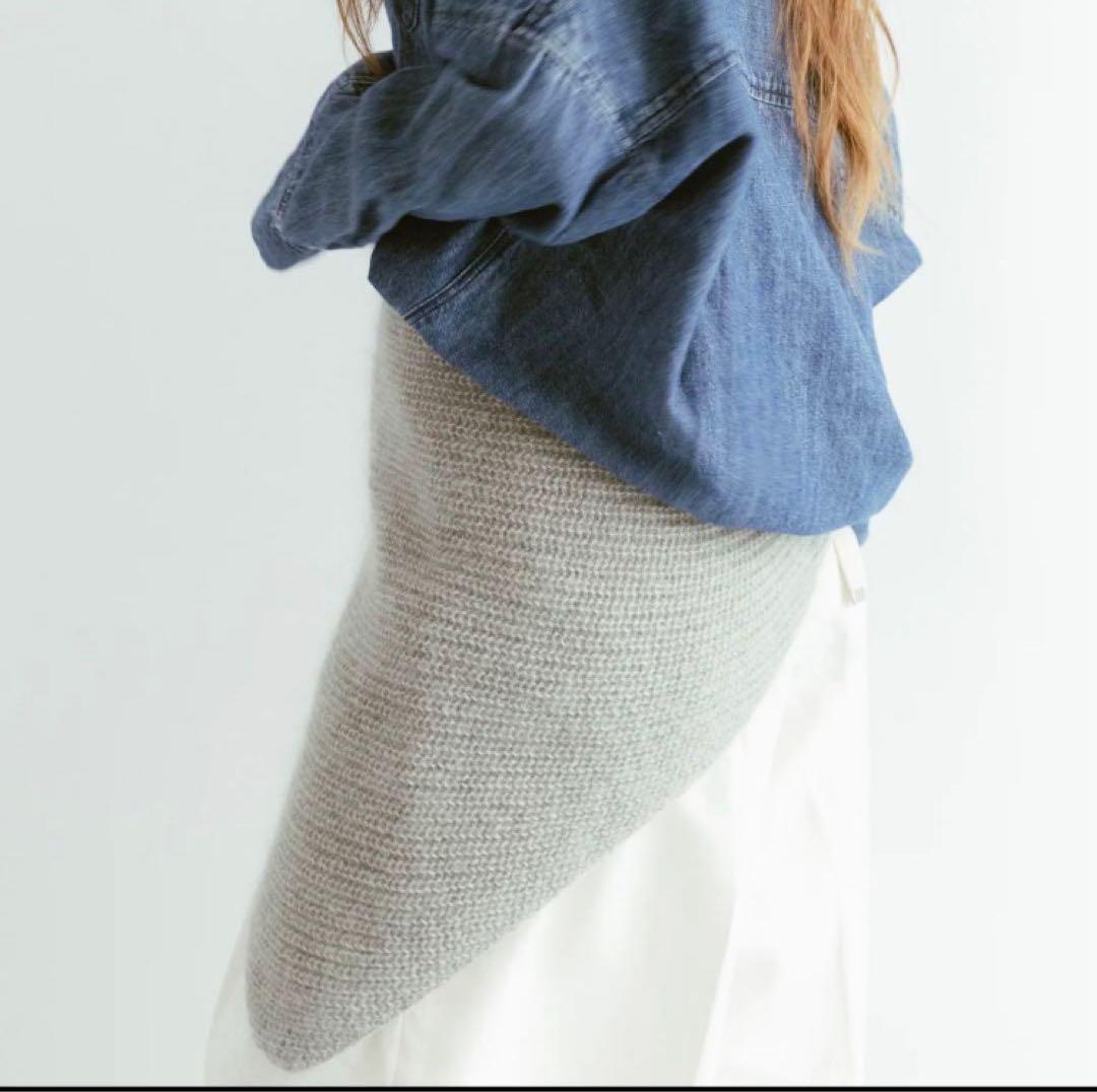 【新品】マリホジャ シルクモヘアトライアングルストール　グレー