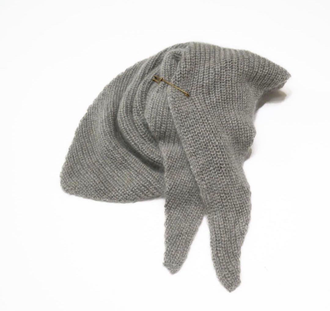 【新品】マリホジャ シルクモヘアトライアングルストール　グレー