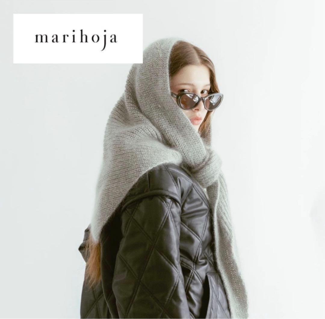 【新品】マリホジャ シルクモヘアトライアングルストール　グレー