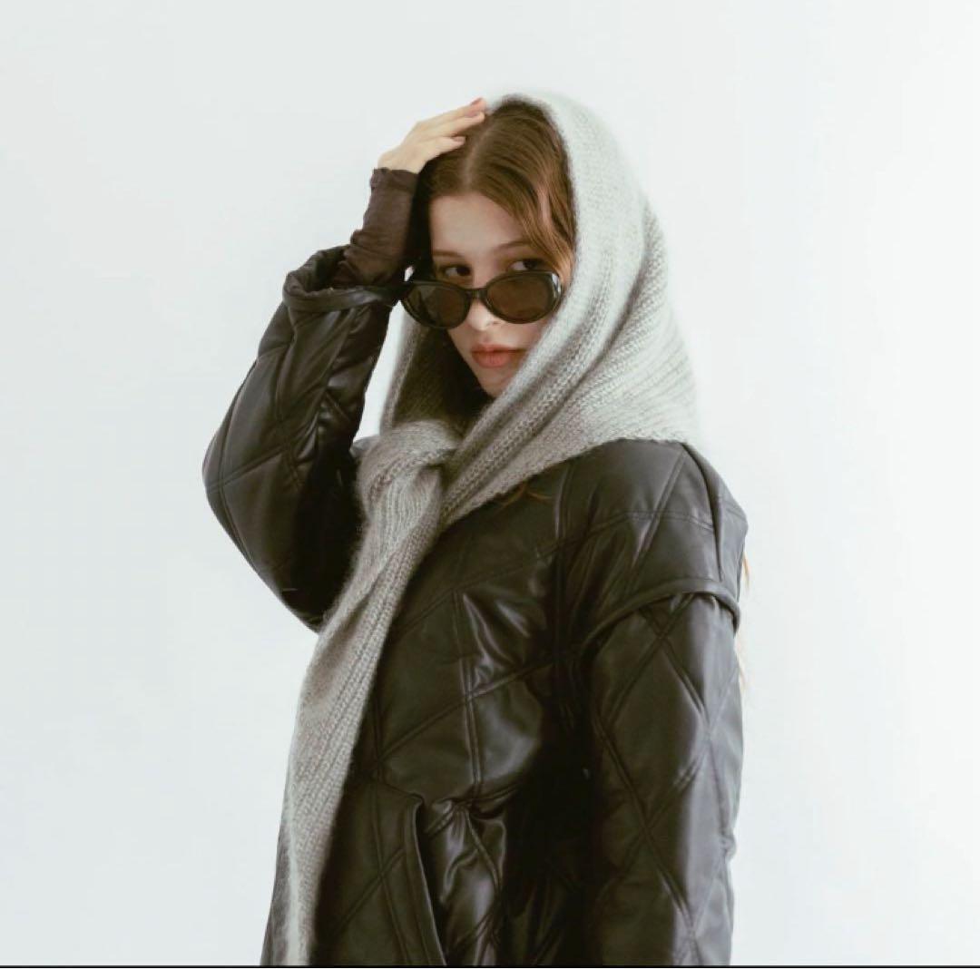 【新品】マリホジャ シルクモヘアトライアングルストール　グレー