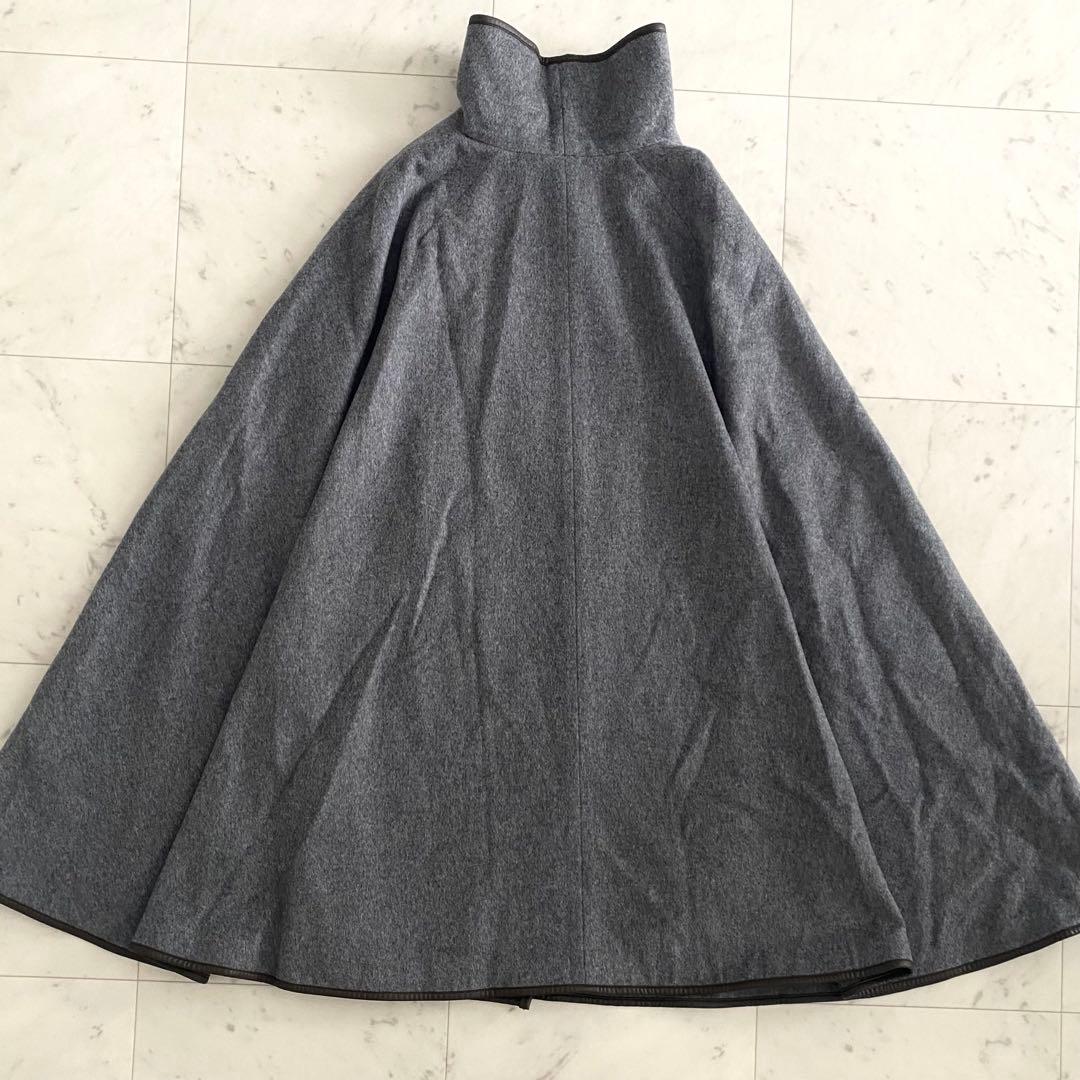 美品 エストネーションestnation カシミヤビーバーケープコート グレー