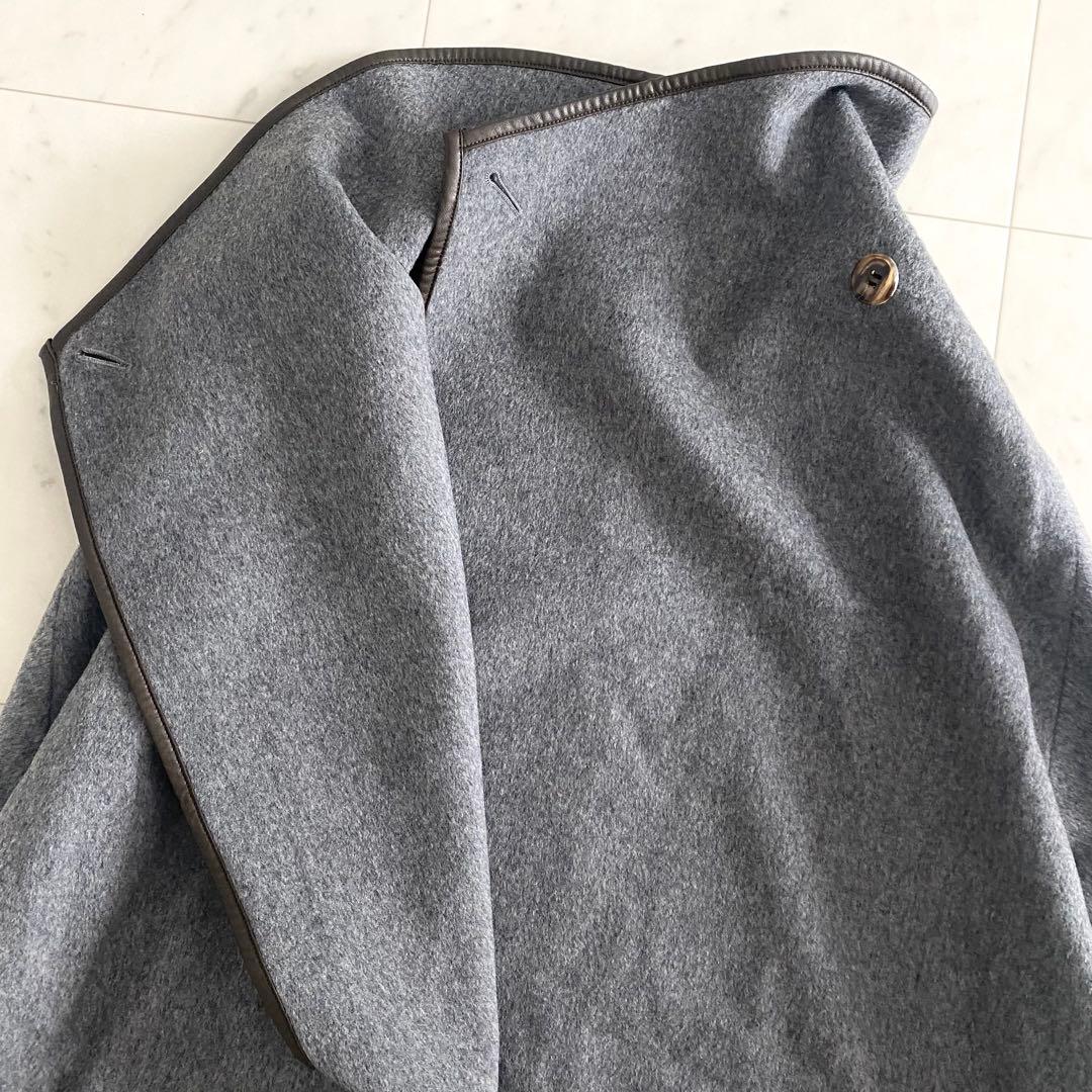 美品 エストネーションestnation カシミヤビーバーケープコート グレー