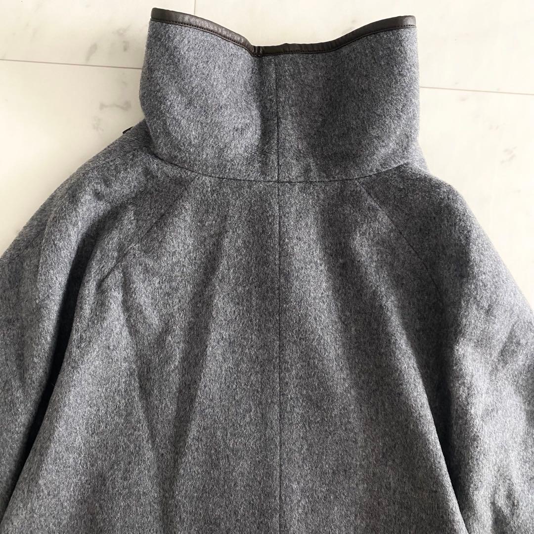 美品 エストネーションestnation カシミヤビーバーケープコート グレー