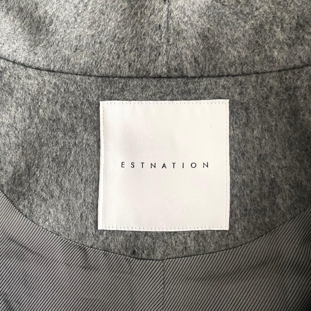 美品 エストネーションestnation カシミヤビーバーケープコート グレー