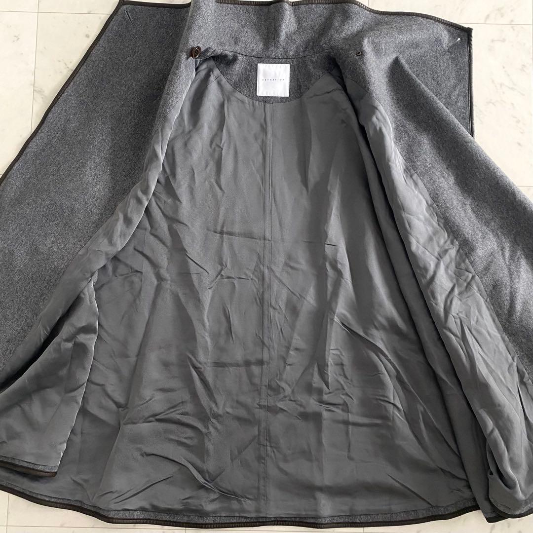 美品 エストネーションestnation カシミヤビーバーケープコート グレー