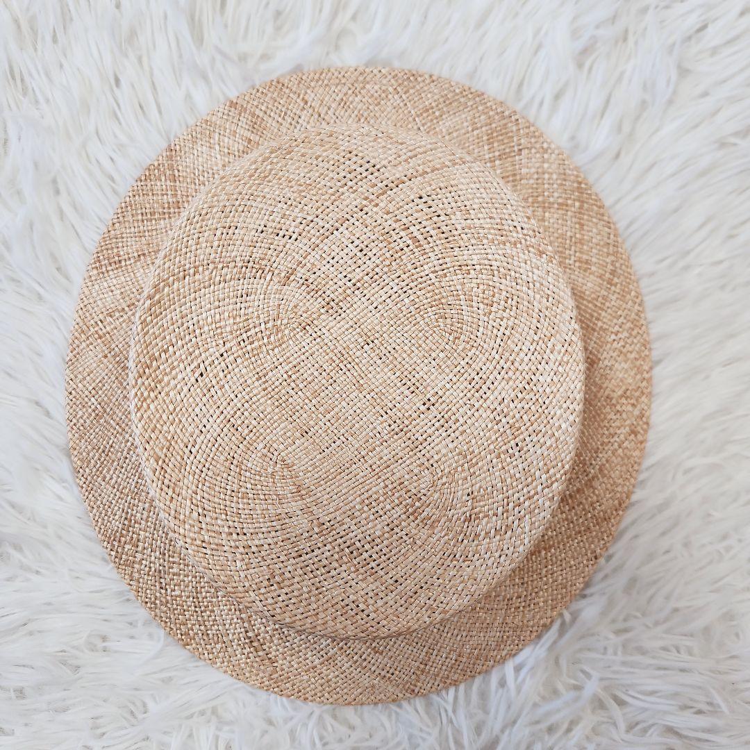 未使用に近い　カワムラ帽子店　カンカン帽　麦わら帽子　ナチュラル　インスタ人気店