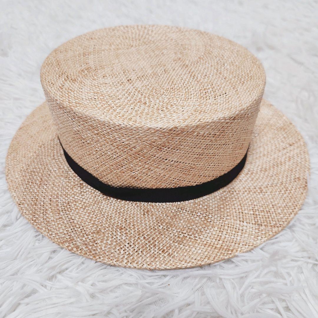 未使用に近い　カワムラ帽子店　カンカン帽　麦わら帽子　ナチュラル　インスタ人気店